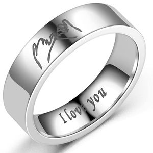 Stainless steel Sign language I love you ring
